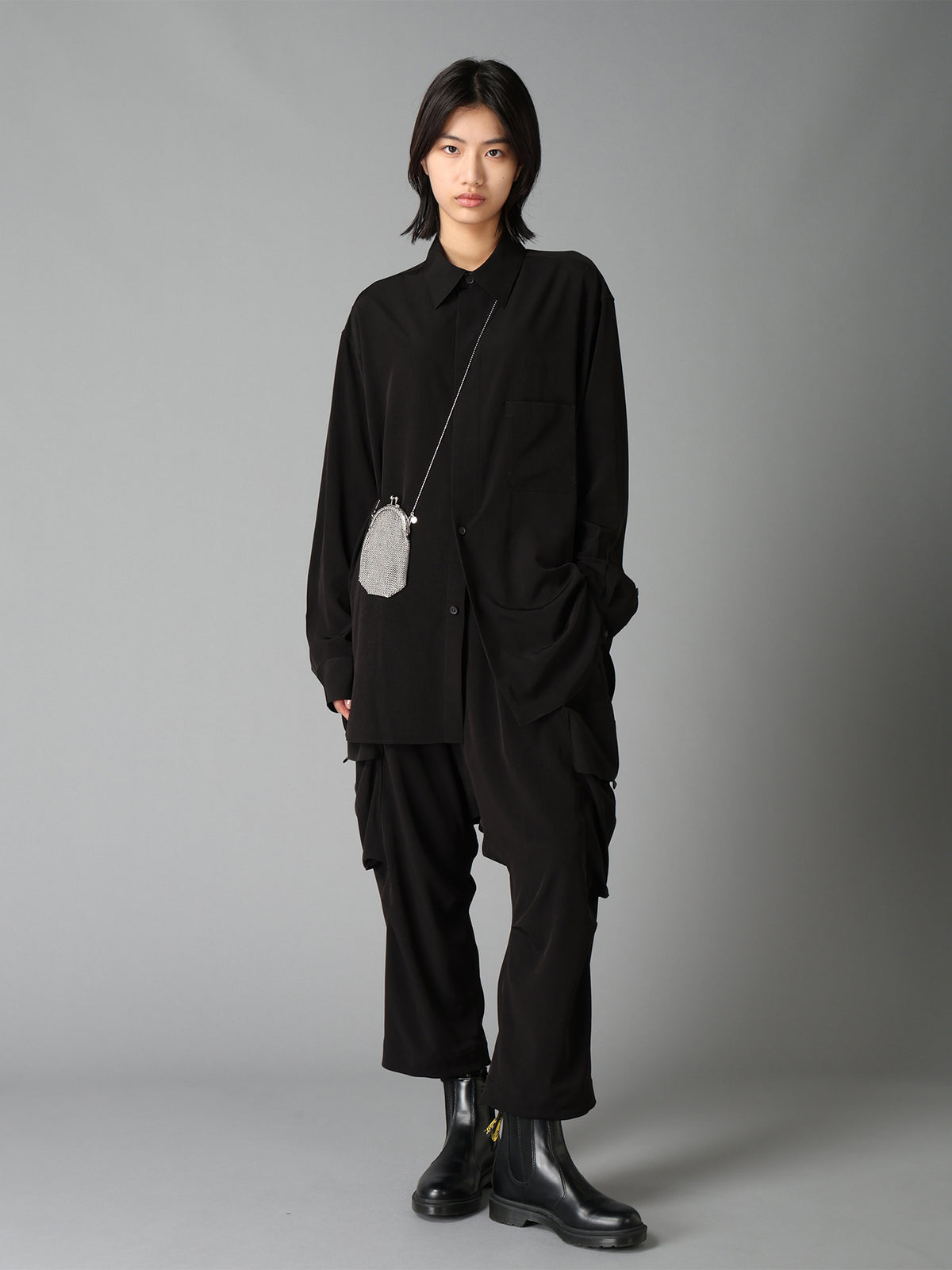 CREPE DE CHINE BIG POCKET SAROUEL PANTS