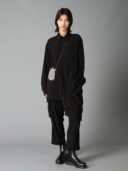 CREPE DE CHINE BIG POCKET SAROUEL PANTS