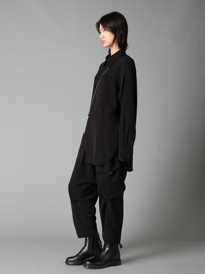CREPE DE CHINE BIG POCKET SAROUEL PANTS