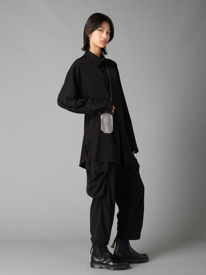 CREPE DE CHINE BIG POCKET SAROUEL PANTS