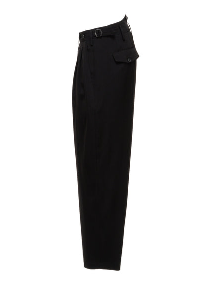 CREPE DE CHINE HIGH-BACK SUSPENDER PANTS
