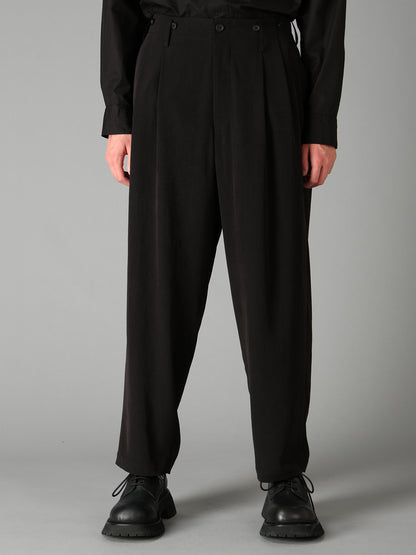 CREPE DE CHINE HIGH-BACK SUSPENDER PANTS