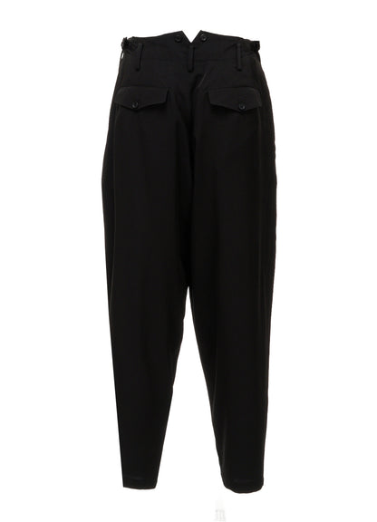 CREPE DE CHINE HIGH-BACK SUSPENDER PANTS