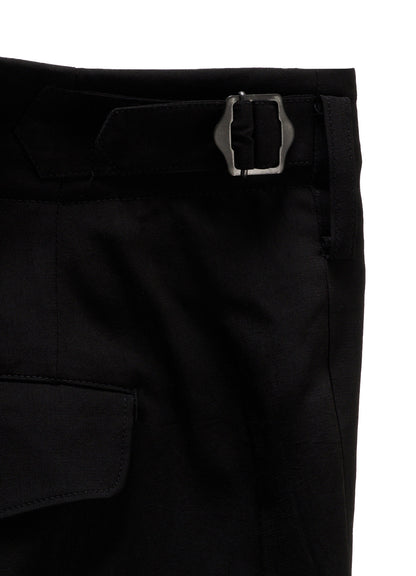 CREPE DE CHINE HIGH-BACK SUSPENDER PANTS