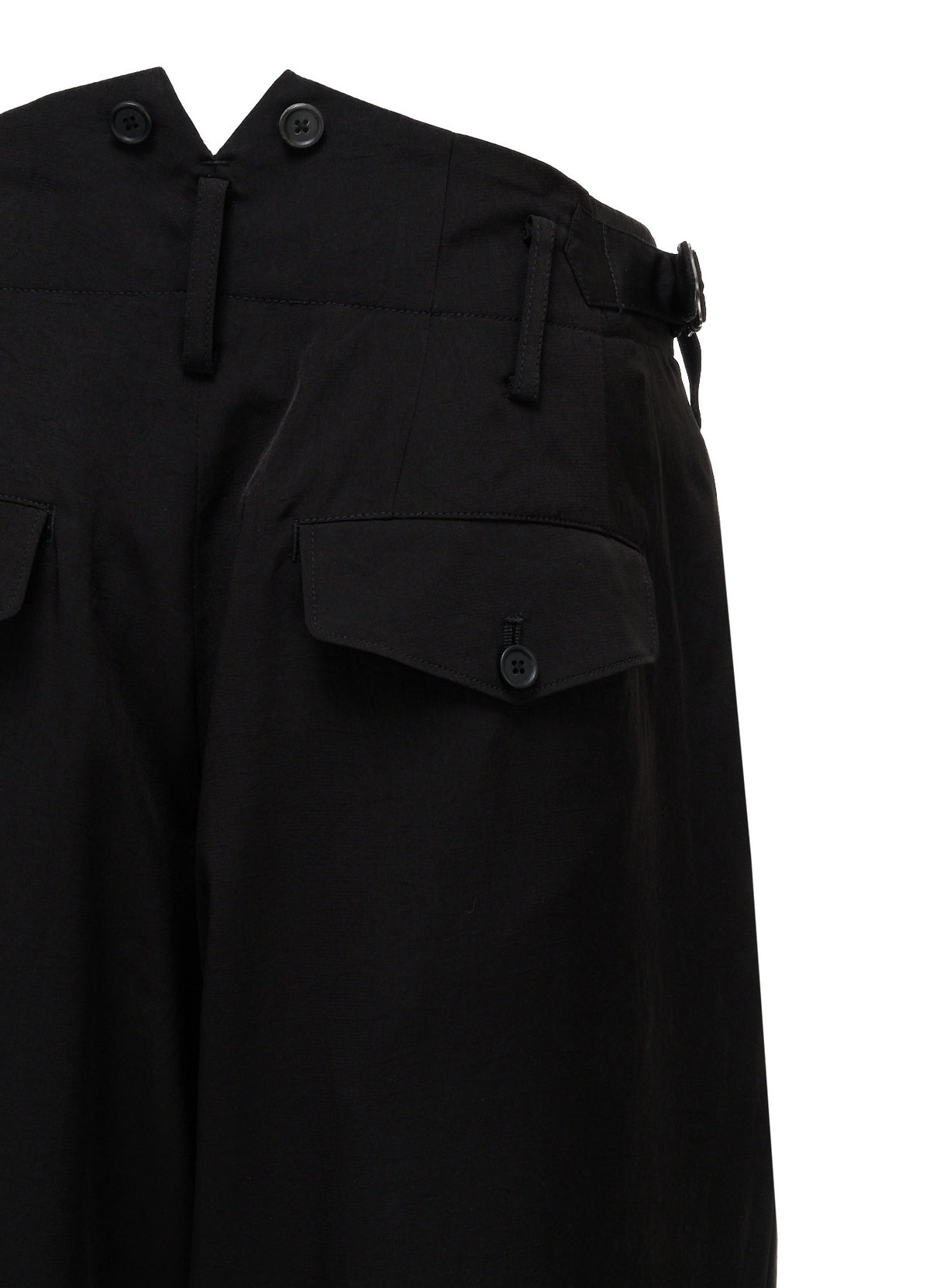 CREPE DE CHINE HIGH-BACK SUSPENDER PANTS