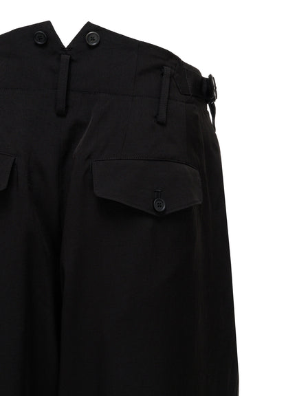 CREPE DE CHINE HIGH-BACK SUSPENDER PANTS