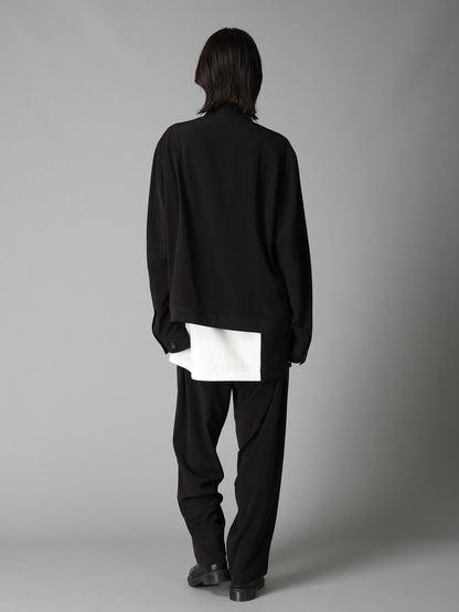 CREPE DE CHINE HIGH-BACK SUSPENDER PANTS