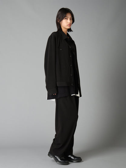 CREPE DE CHINE HIGH-BACK SUSPENDER PANTS