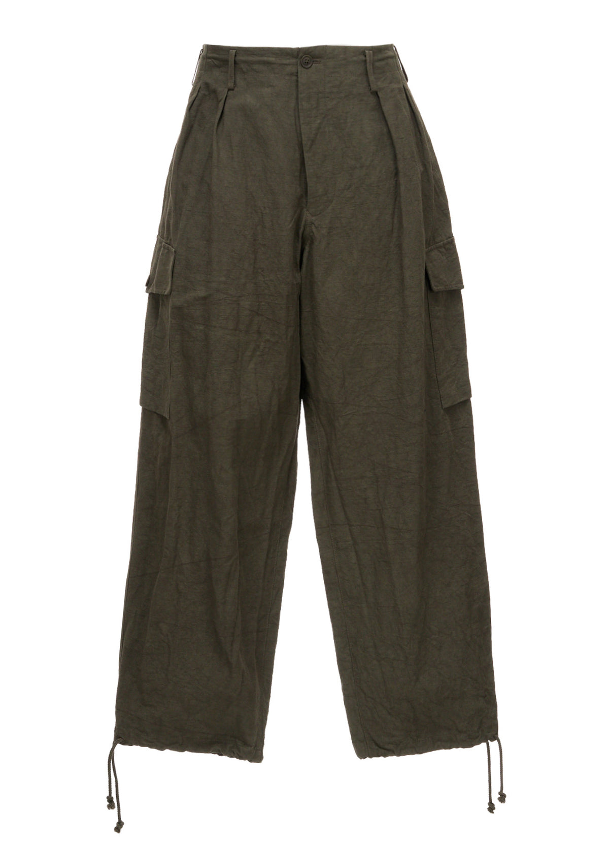 COTTON LINEN TWILL 2-TUCK CARGO PANTS