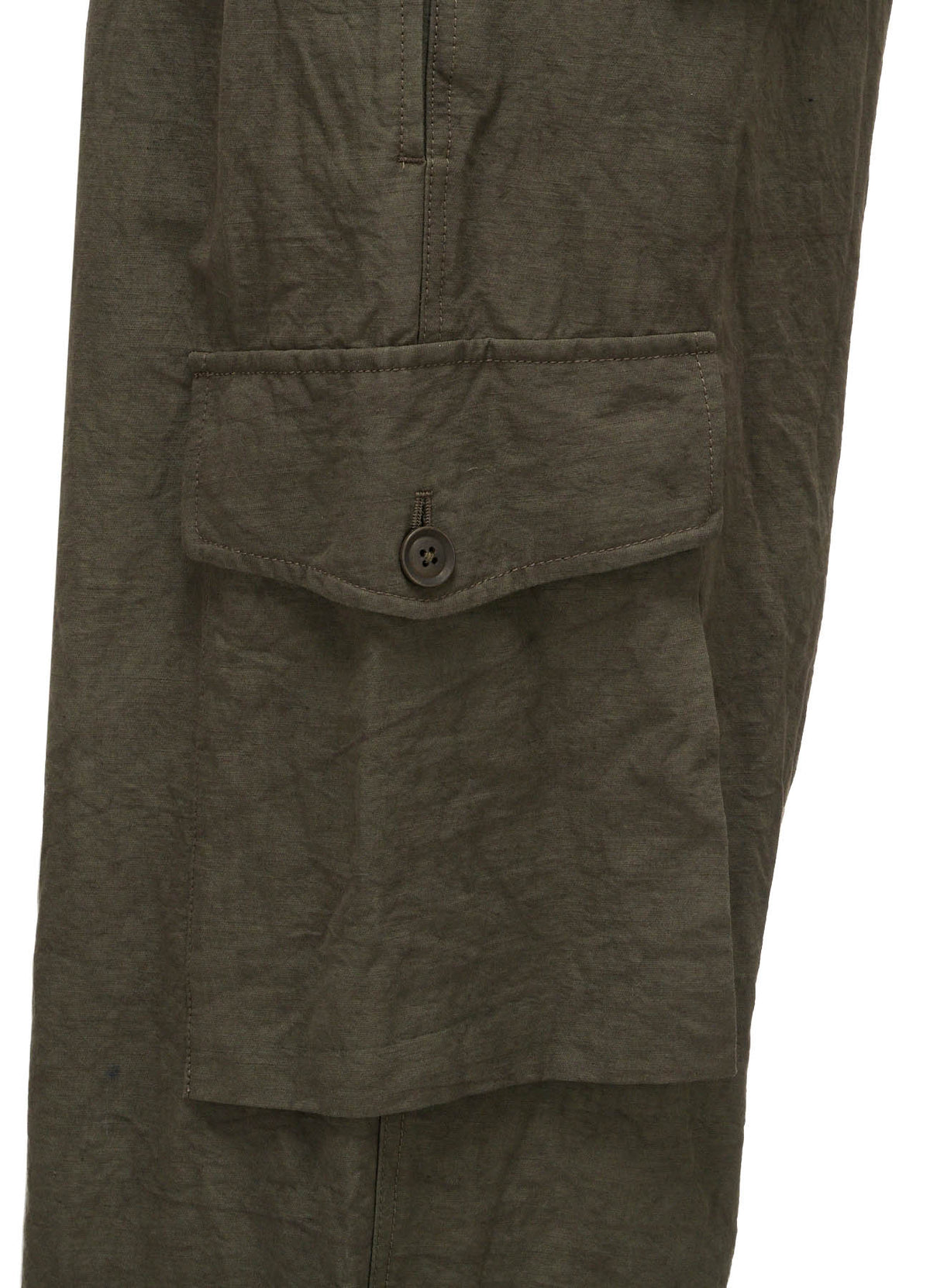 COTTON LINEN TWILL 2-TUCK CARGO PANTS