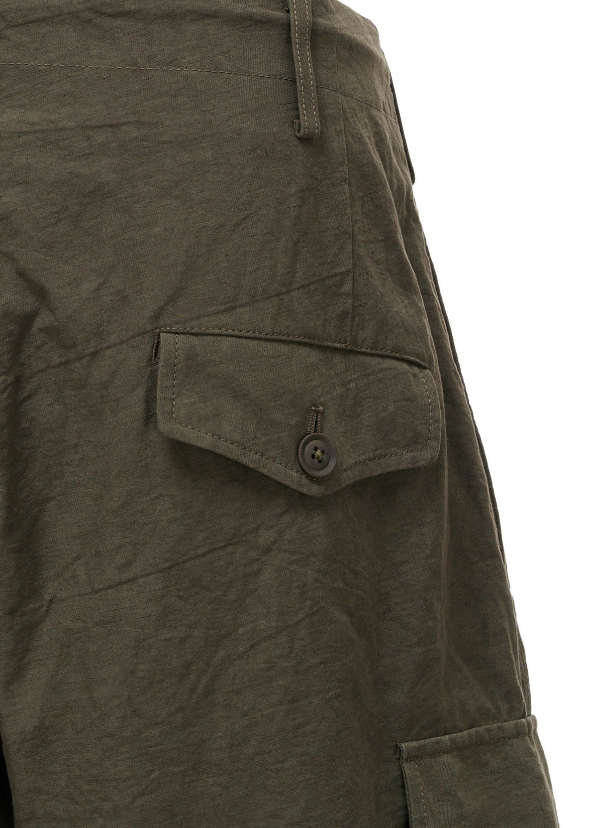 COTTON LINEN TWILL 2-TUCK CARGO PANTS