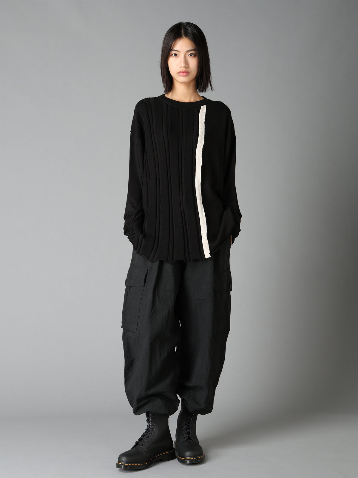 COTTON LINEN TWILL 2-TUCK CARGO PANTS