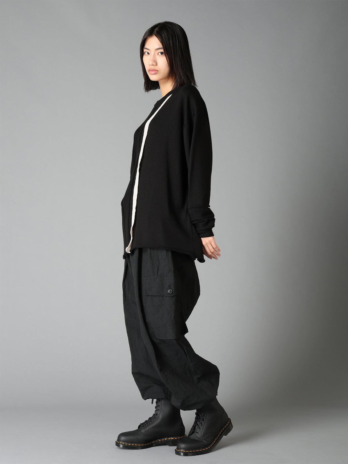 COTTON LINEN TWILL 2-TUCK CARGO PANTS