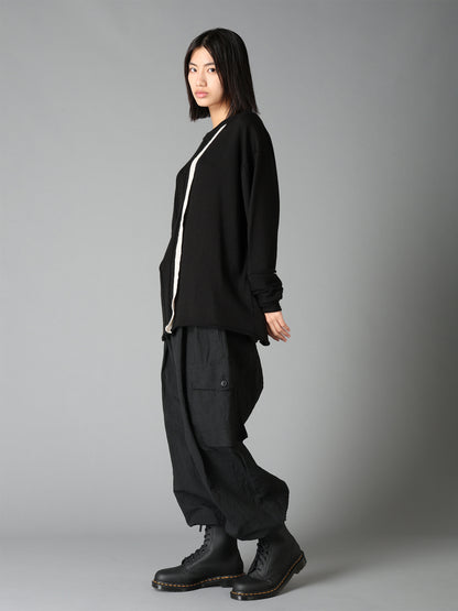 COTTON LINEN TWILL 2-TUCK CARGO PANTS