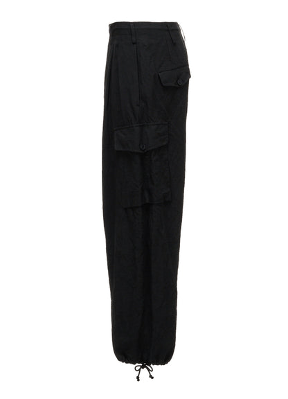COTTON LINEN TWILL 2-TUCK CARGO PANTS