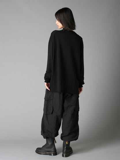 COTTON LINEN TWILL 2-TUCK CARGO PANTS