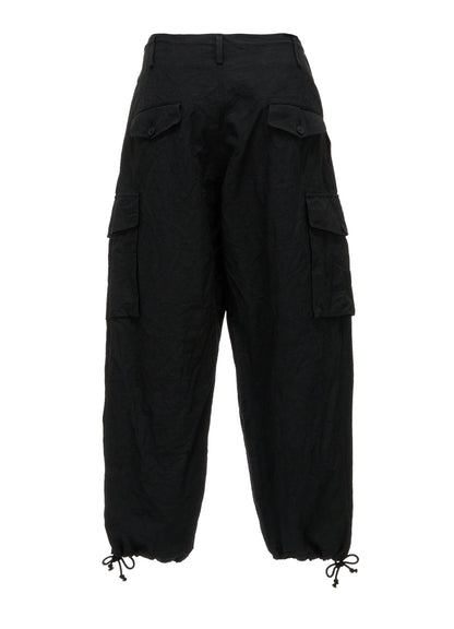 COTTON LINEN TWILL 2-TUCK CARGO PANTS