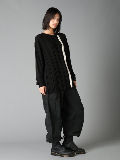 COTTON LINEN TWILL 2-TUCK CARGO PANTS