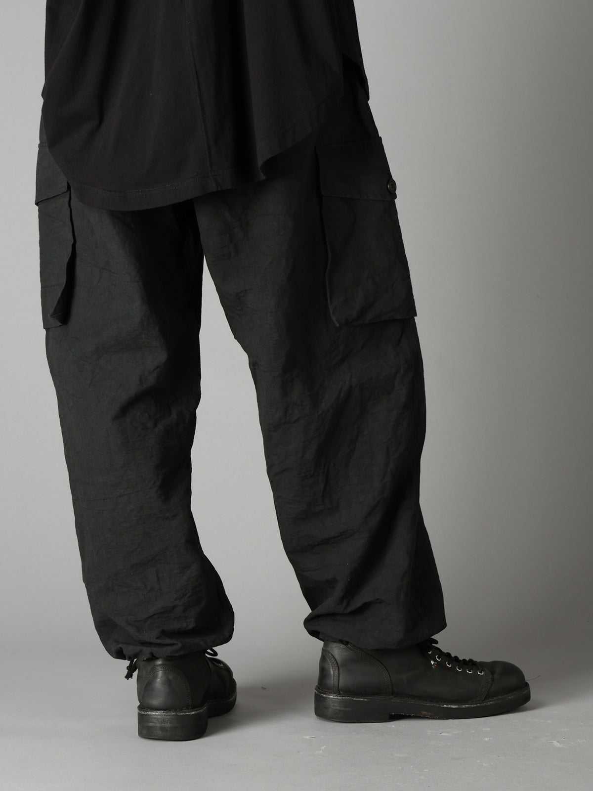 COTTON LINEN TWILL 2-TUCK CARGO PANTS