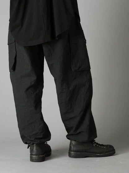 COTTON LINEN TWILL 2-TUCK CARGO PANTS