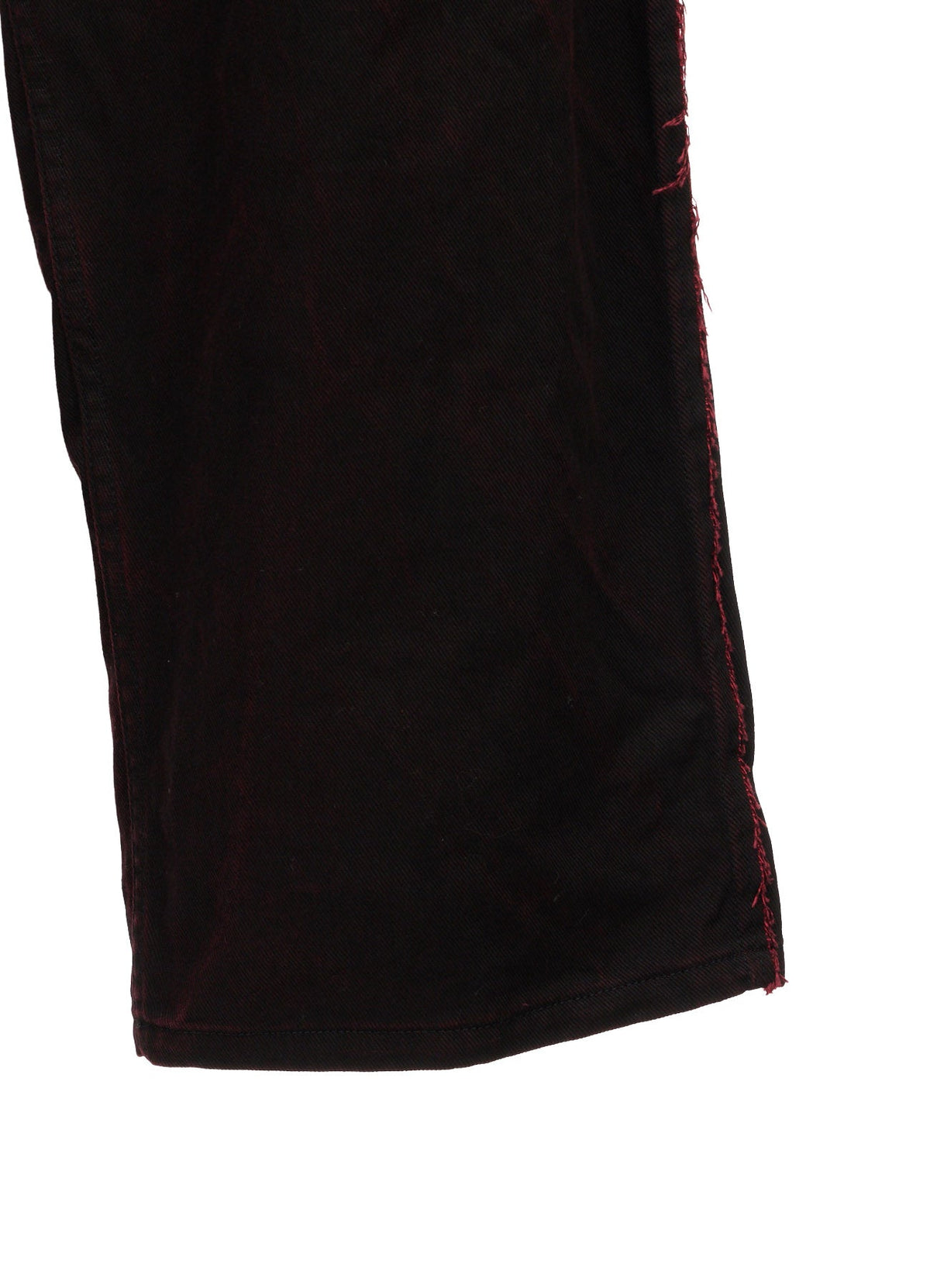 PIGMENT PRINT COTTON TWILL RAW-EDGE DETAIL PANTS WITH 5 POCKETS