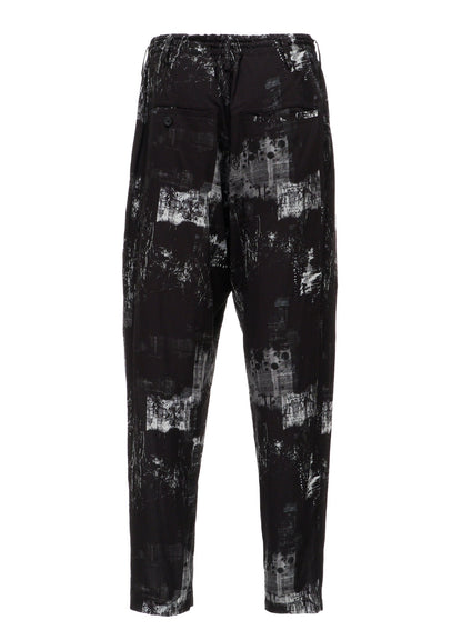 WITHERED BRANCH PRINT RAYON ROPE WAIST STRAIGHT PANTS
