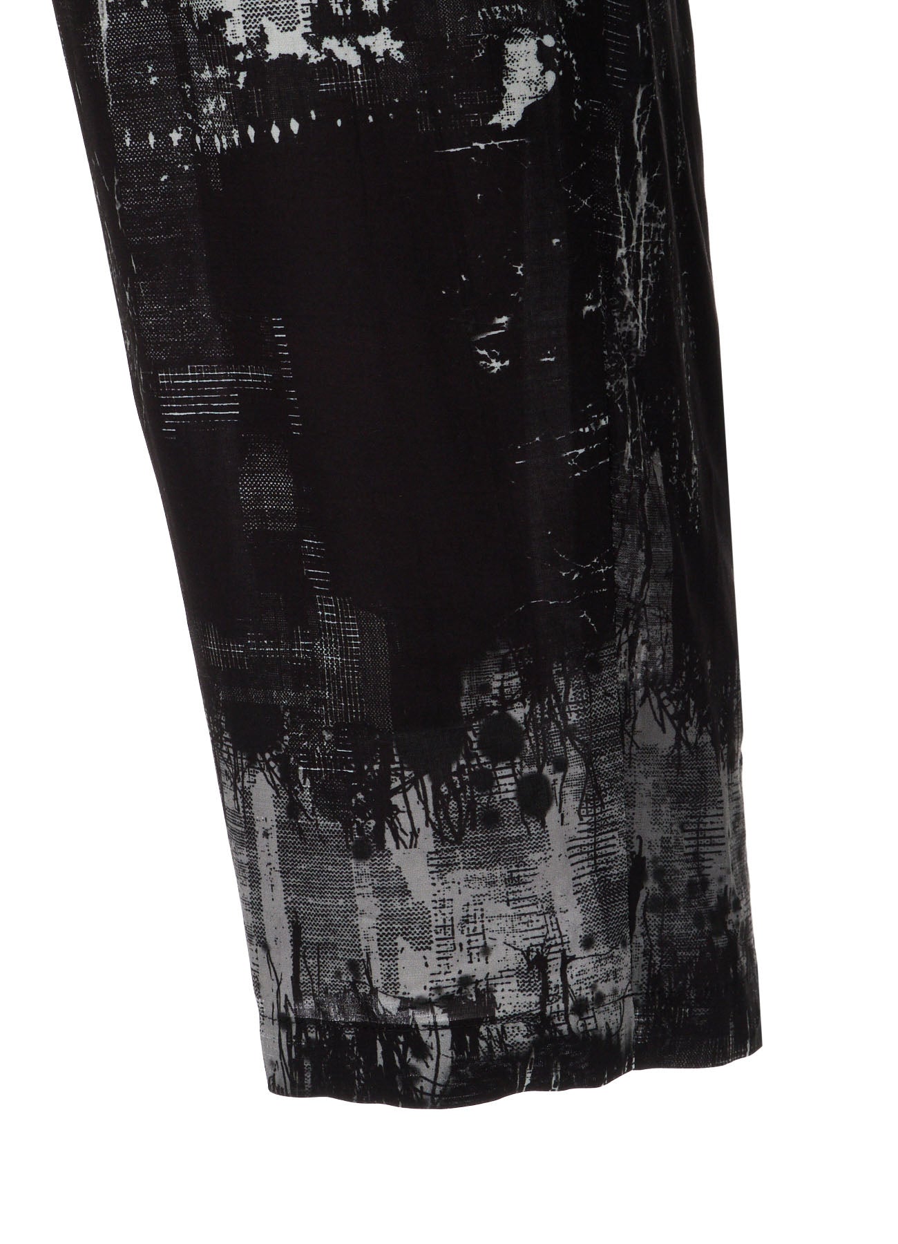 WITHERED BRANCH PRINT RAYON ROPE WAIST STRAIGHT PANTS
