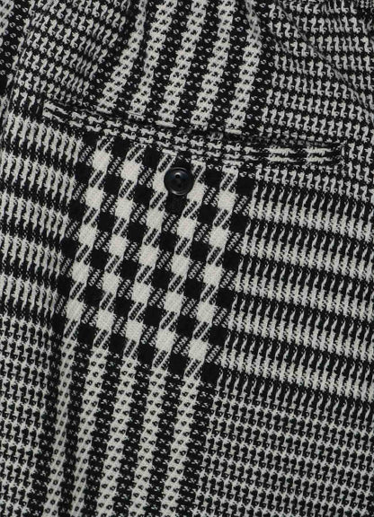 CRAZY CHECK MULTI-MATERIAL SWITCHING 7/10 LENGTH STRING PANTS