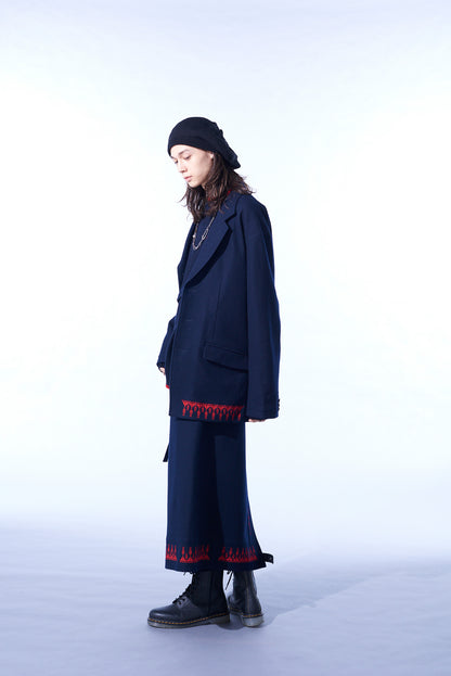 COMPRESSED JERSEY ETHNIC EMBROIDERED WRAP PANTS