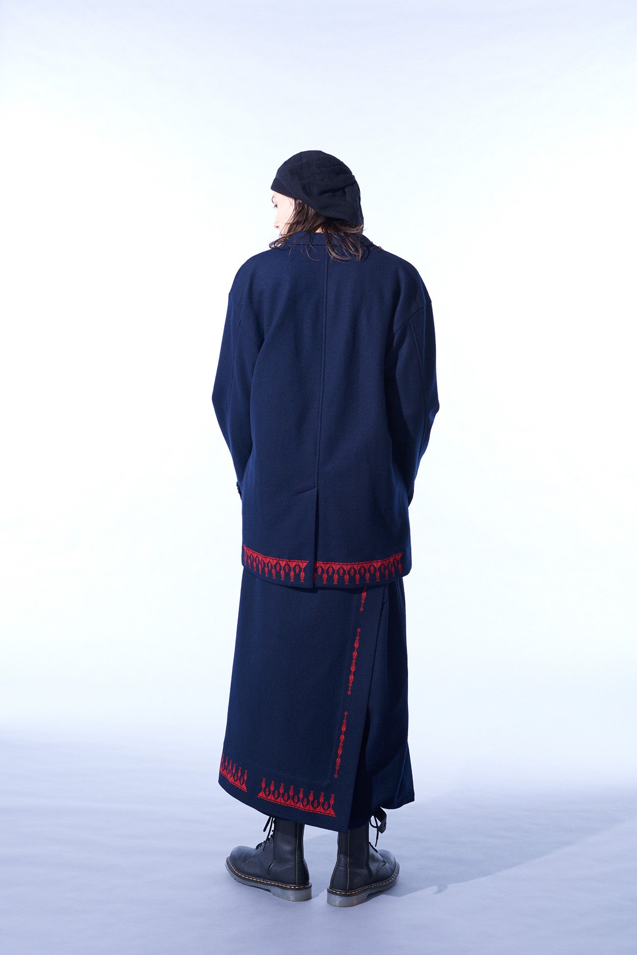 COMPRESSED JERSEY ETHNIC EMBROIDERED WRAP PANTS