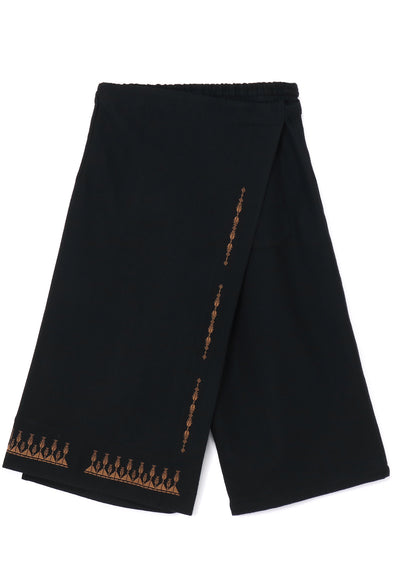 COMPRESSED JERSEY ETHNIC EMBROIDERED WRAP PANTS