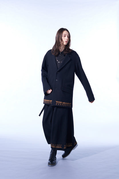 COMPRESSED JERSEY ETHNIC EMBROIDERED WRAP PANTS