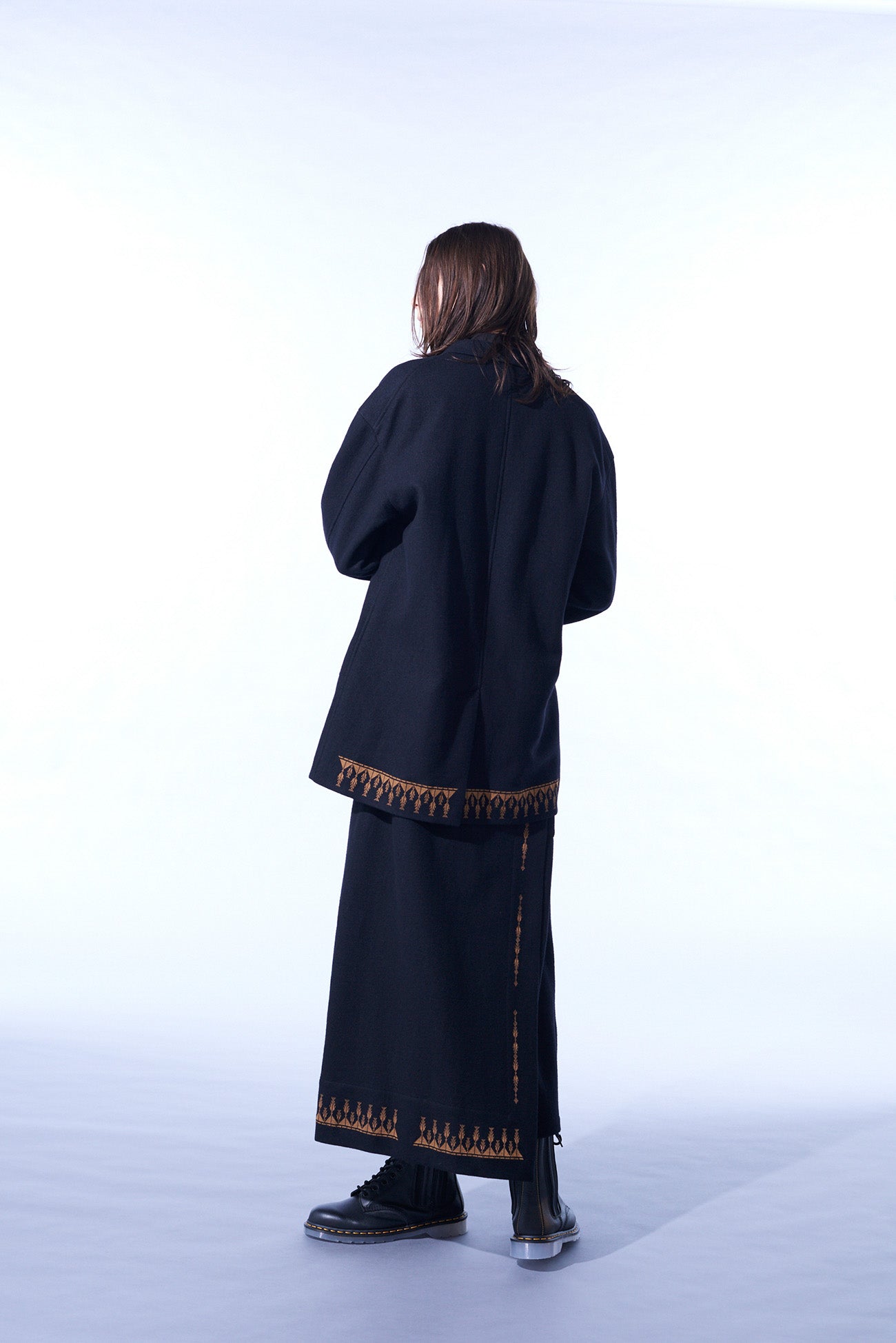 COMPRESSED JERSEY ETHNIC EMBROIDERED WRAP PANTS