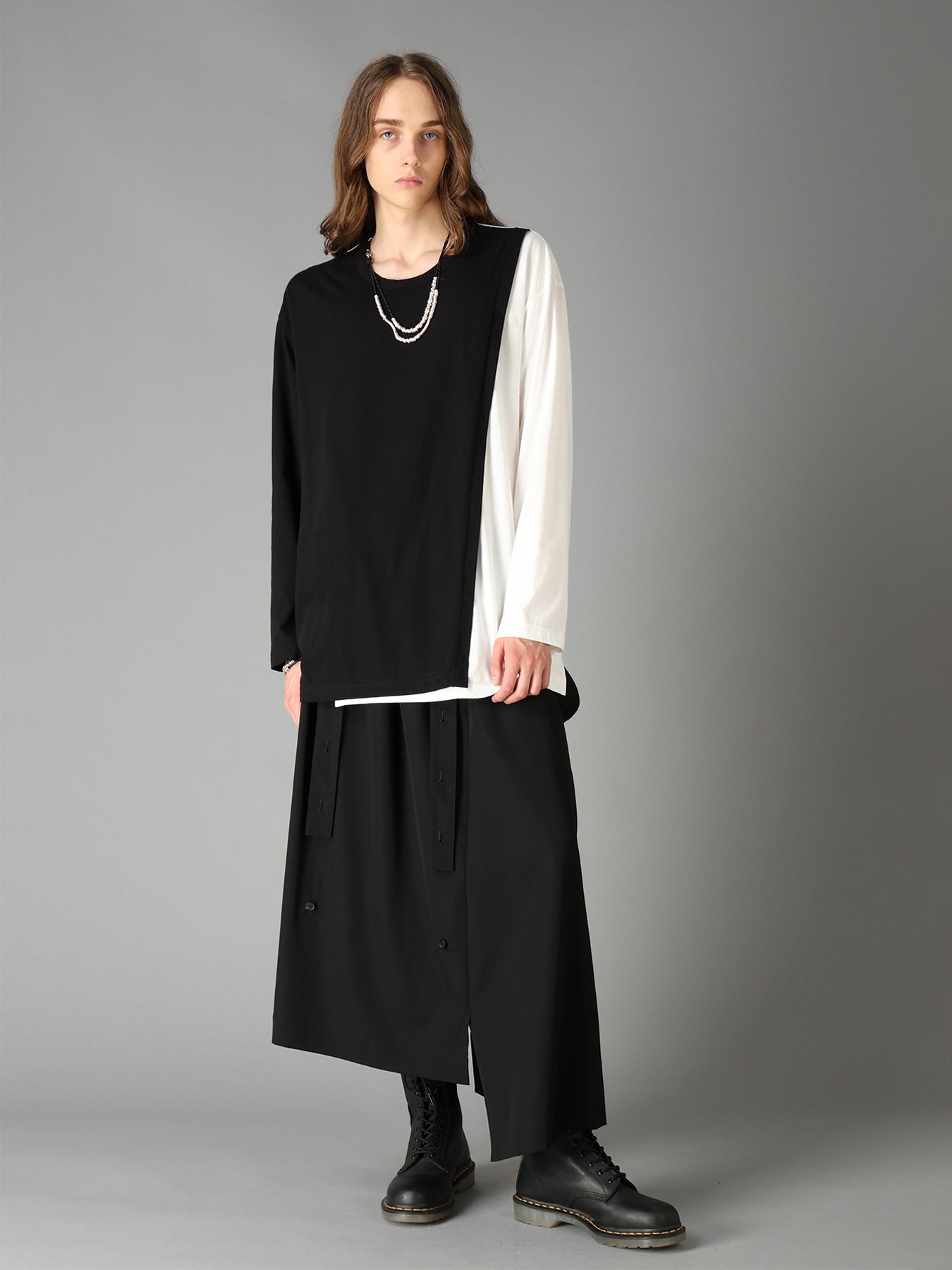 WOOL GABARDINE SUSPENDER SKIRT – THE SHOP YOHJI YAMAMOTO