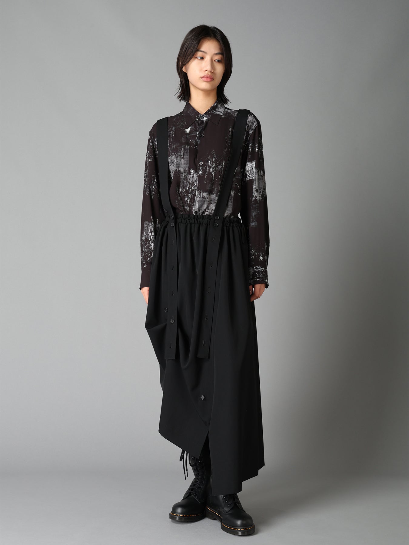 WOOL GABARDINE SUSPENDER SKIRT – THE SHOP YOHJI YAMAMOTO