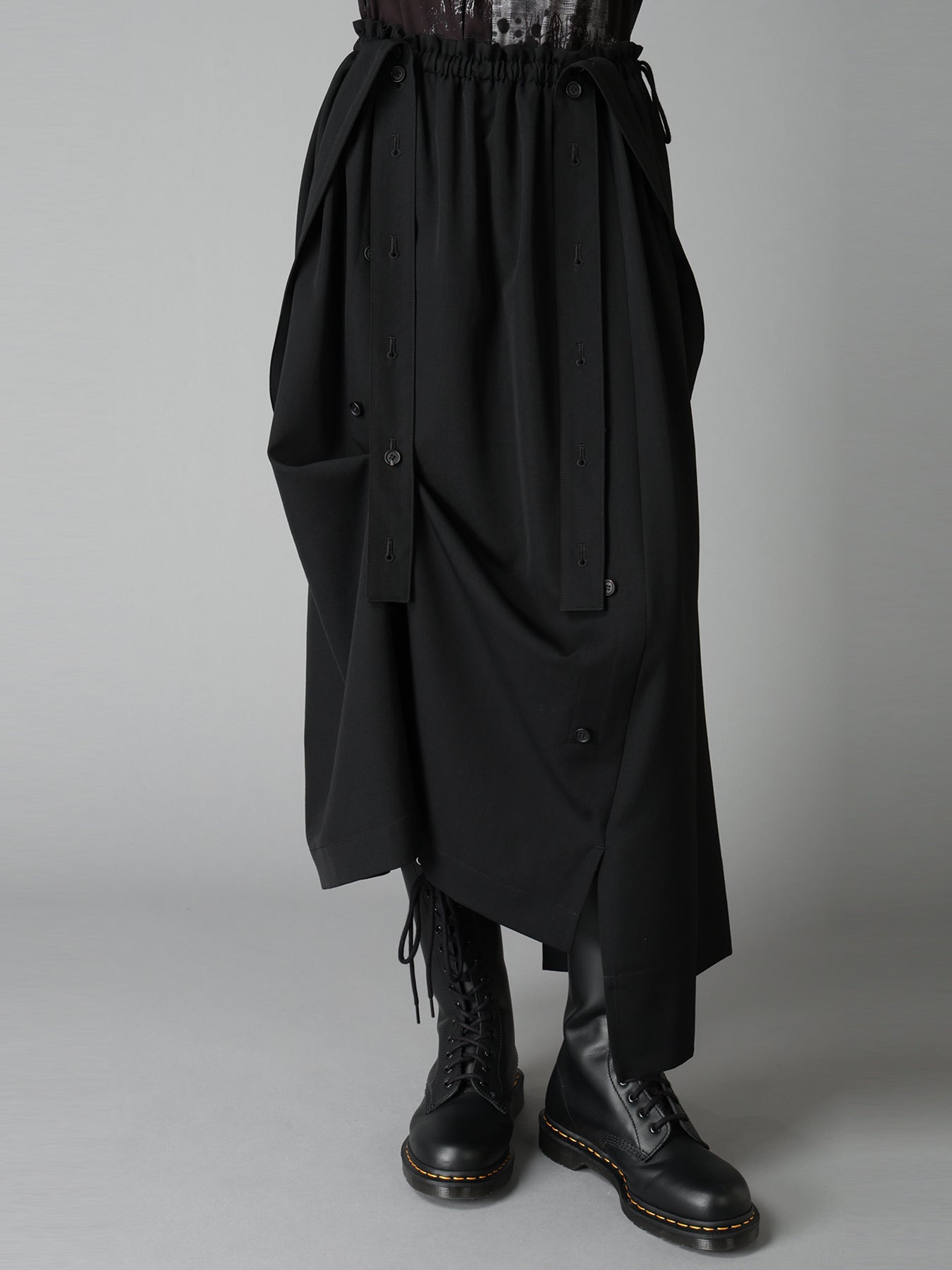 WOOL GABARDINE SUSPENDER SKIRT – THE SHOP YOHJI YAMAMOTO