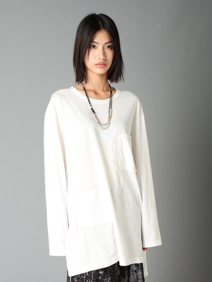 30/COTTON JERSEY T-SHIRT WITH 2 PATCH POCKETS