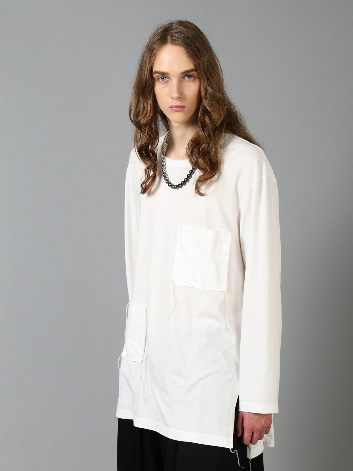 30/COTTON JERSEY T-SHIRT WITH 2 PATCH POCKETS