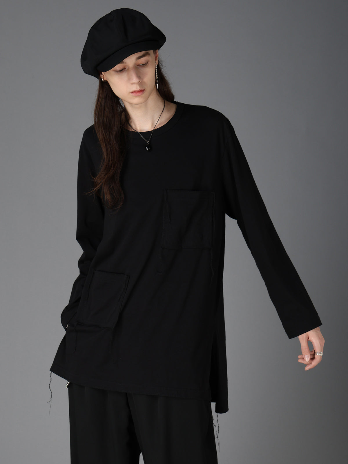 30/COTTON JERSEY T-SHIRT WITH 2 PATCH POCKETS