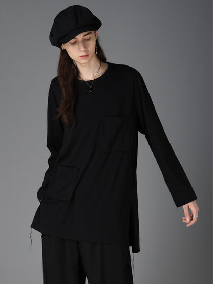 30/COTTON JERSEY T-SHIRT WITH 2 PATCH POCKETS