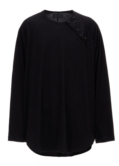 30/COTTON JERSEY RAGLAN SEAM HENLEY T-SHIRT