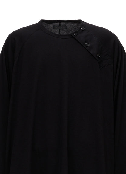 30/COTTON JERSEY RAGLAN SEAM HENLEY T-SHIRT