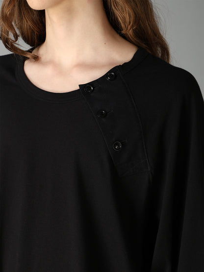 30/COTTON JERSEY RAGLAN SEAM HENLEY T-SHIRT