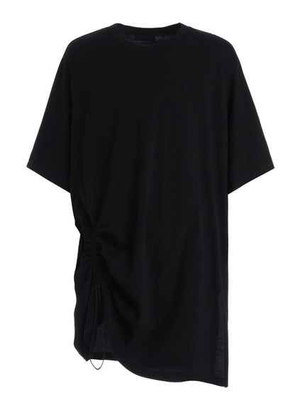 30/COTTON JERSEY ELASTIC DRAWSTRING GATHERED T-SHIRT