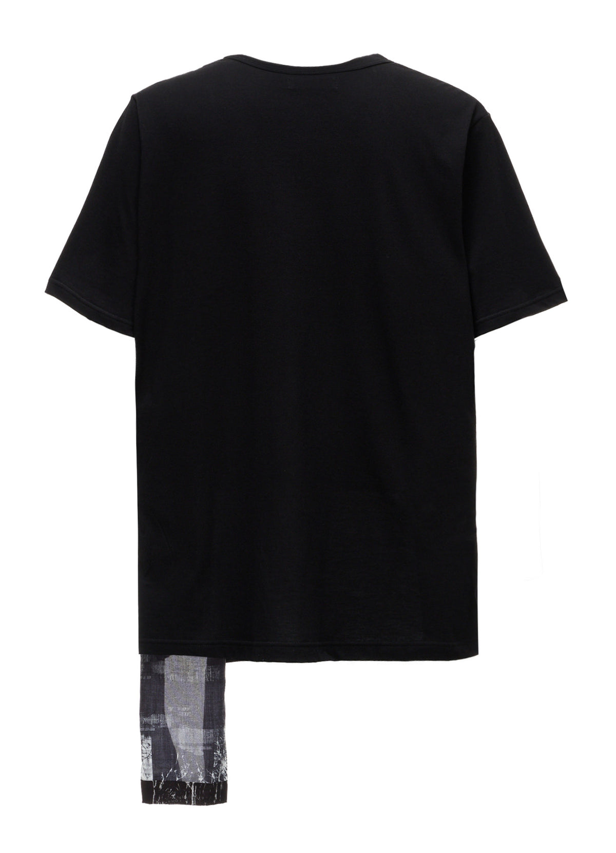 ASYMMETRY DESIGN SHORT-SLEEVED T-SHIRT WITH WITHERED BRANCH PRINTED FABRIC