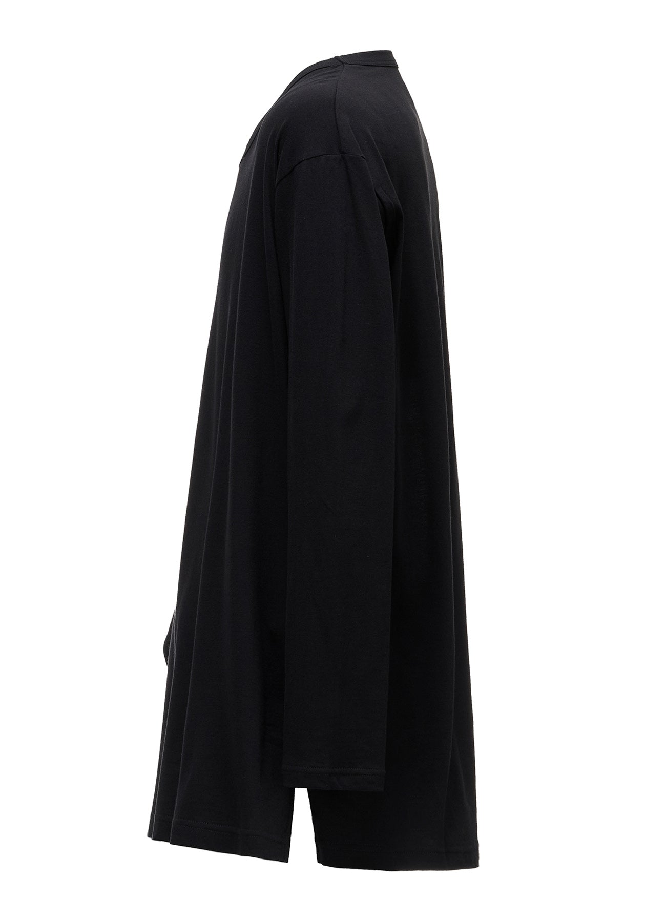 COTTON JERSEY FABRIC SWITCH L/S DRAPED T-SHIRT – THE SHOP YOHJI