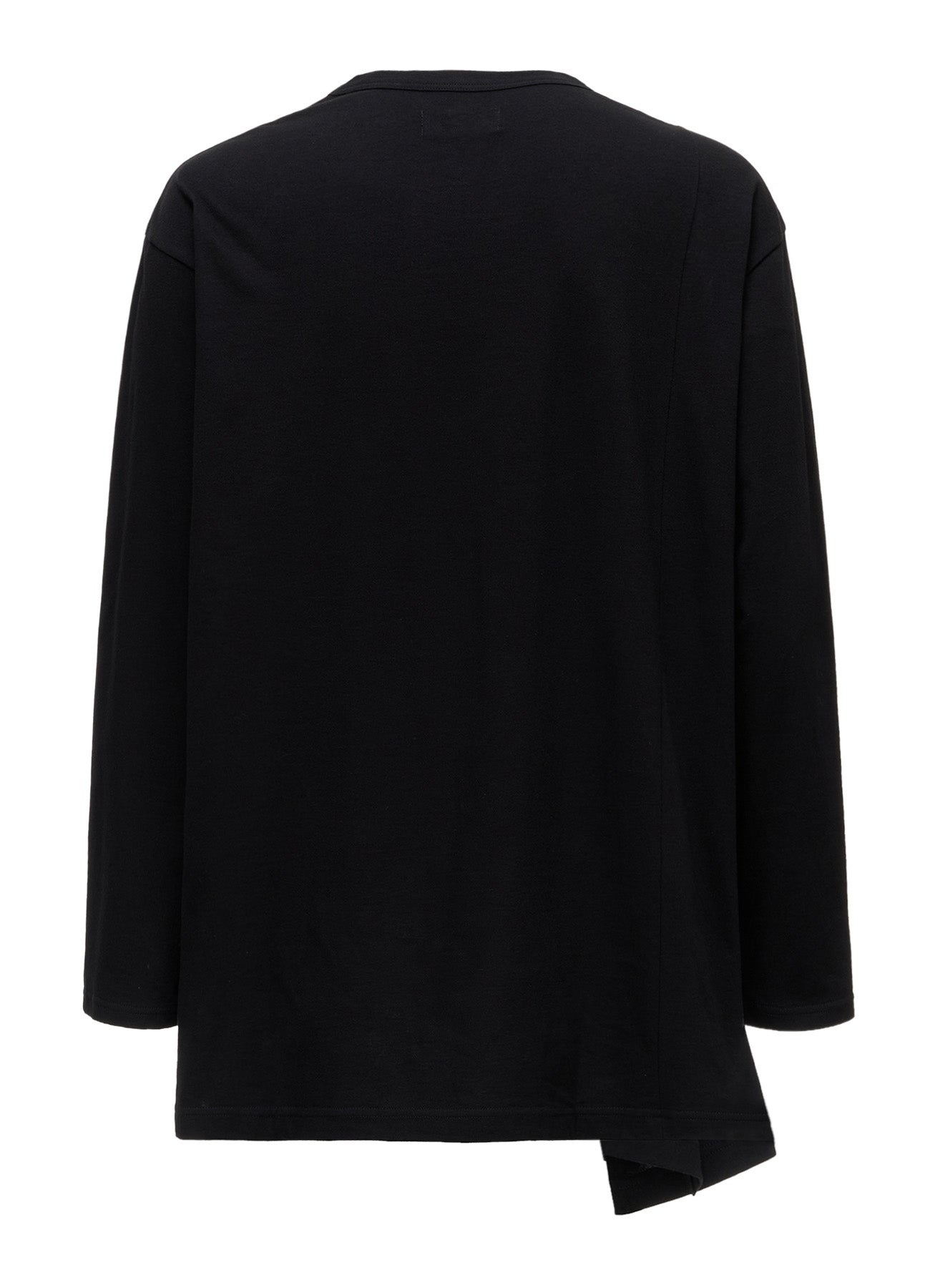 COTTON JERSEY FABRIC SWITCH L/S DRAPED T-SHIRT – THE SHOP YOHJI