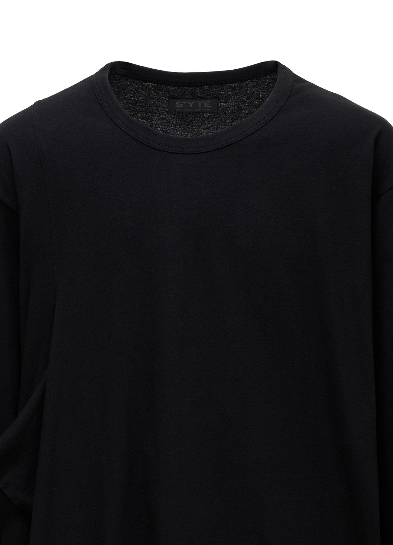COTTON JERSEY FABRIC SWITCH L/S DRAPED T-SHIRT – THE SHOP YOHJI