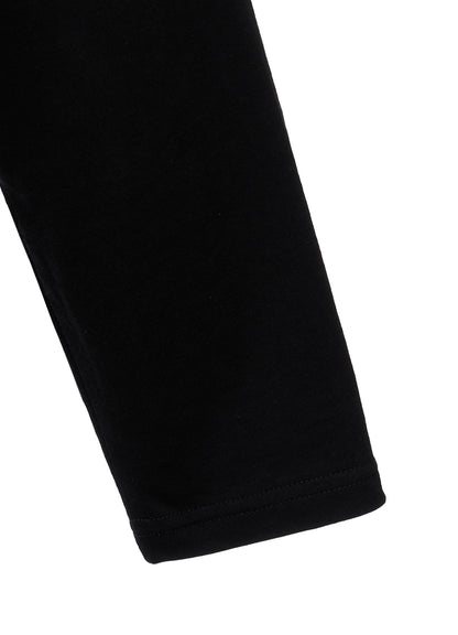 COTTON JERSEY FABRIC SWITCH L/S DRAPED T-SHIRT