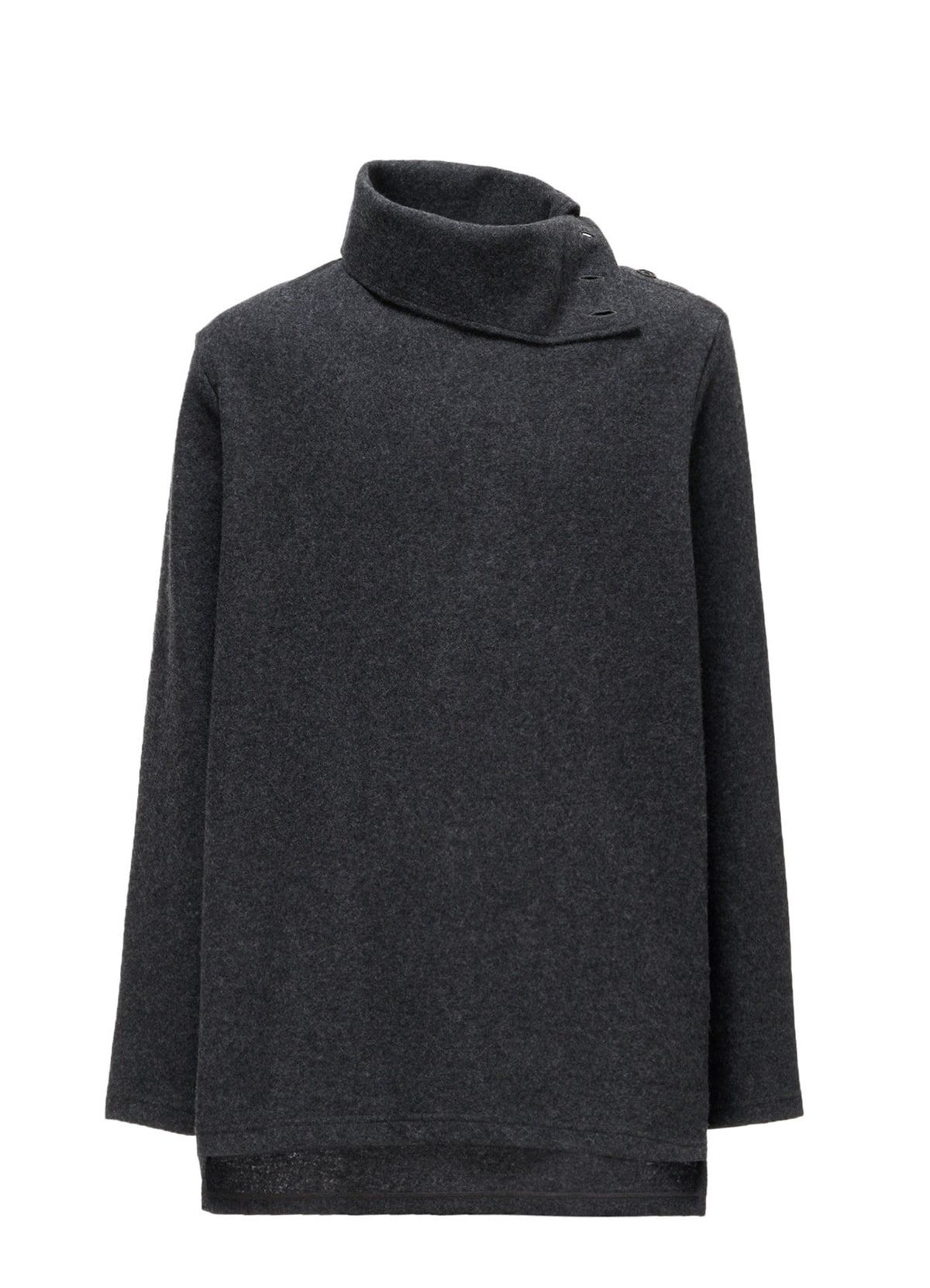 AIRY WOOL BLEND JERSEY TURTLENECK EMBROIDERED T-SHIRT